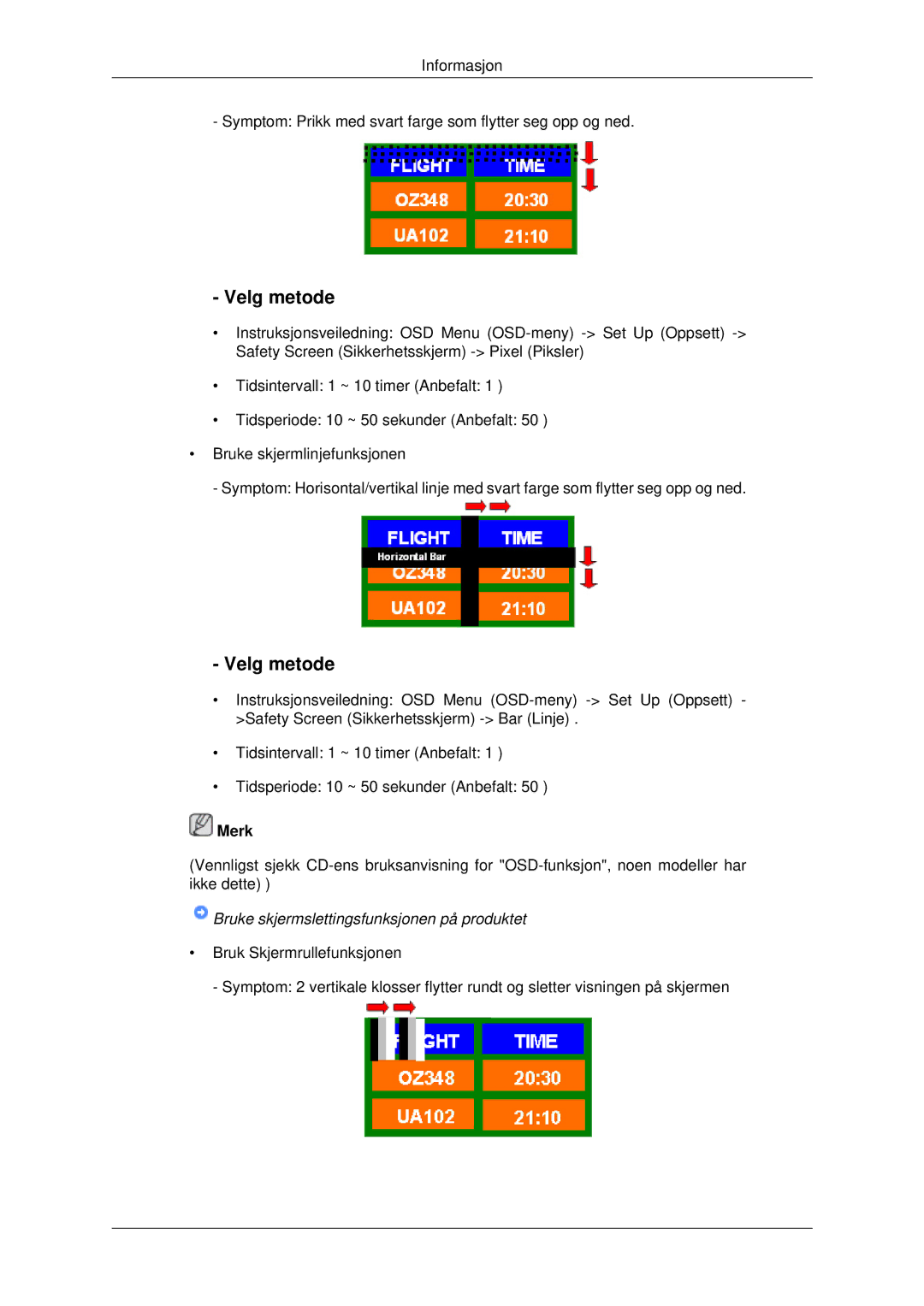 Samsung PH42KPPLBC/EN manual Bruke skjermslettingsfunksjonen på produktet 