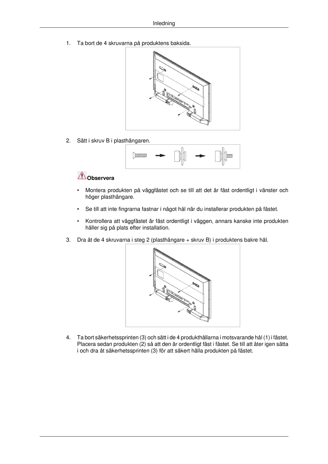 Samsung PH42KPPLBC/EN manual Observera 