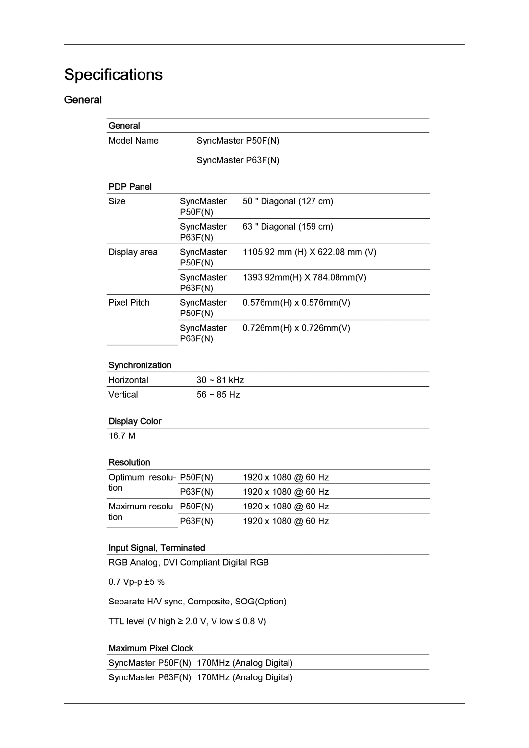 Samsung PH63KLFLBC/EN, PH50KLFLBC/EN, PH63KLZLBC/EN, PH63KLFLBC/ZA manual General 