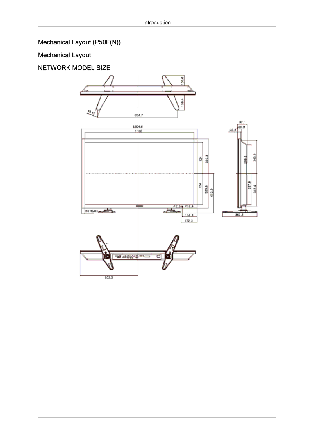 Samsung PH50KLFLBC/EN, PH63KLZLBC/EN, PH63KLFLBC/EN, PH63KLFLBC/ZA manual Mechanical Layout P50FN 