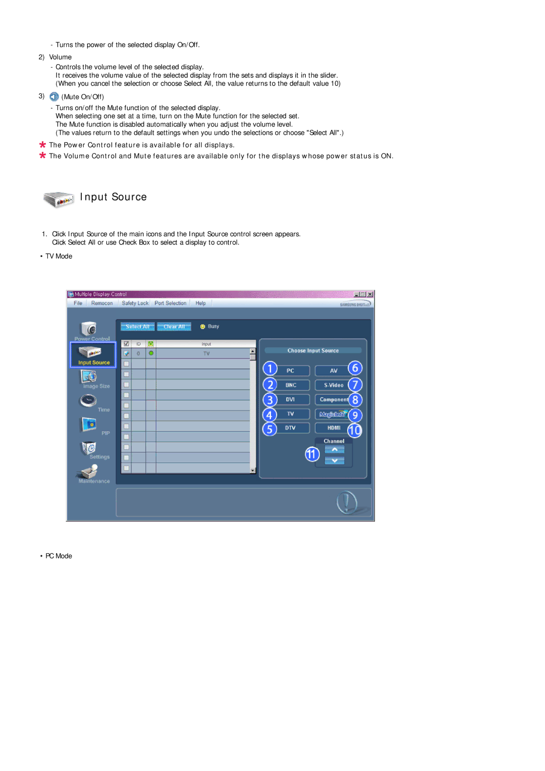 Samsung PH63KLZLBC/EN, PH50KLFLBC/EN, PH63KLFLBC/EN, PH63KLFLBC/ZA manual Input Source 