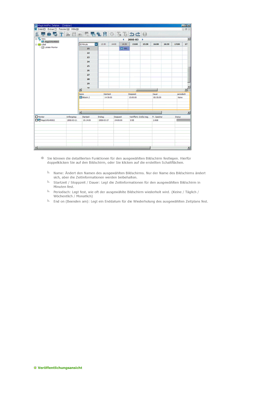 Samsung PH50KLPLBC/EN, PH42KLTLBC/EN, PH42KLPLBC/EN manual Veröffentlichungsansicht 