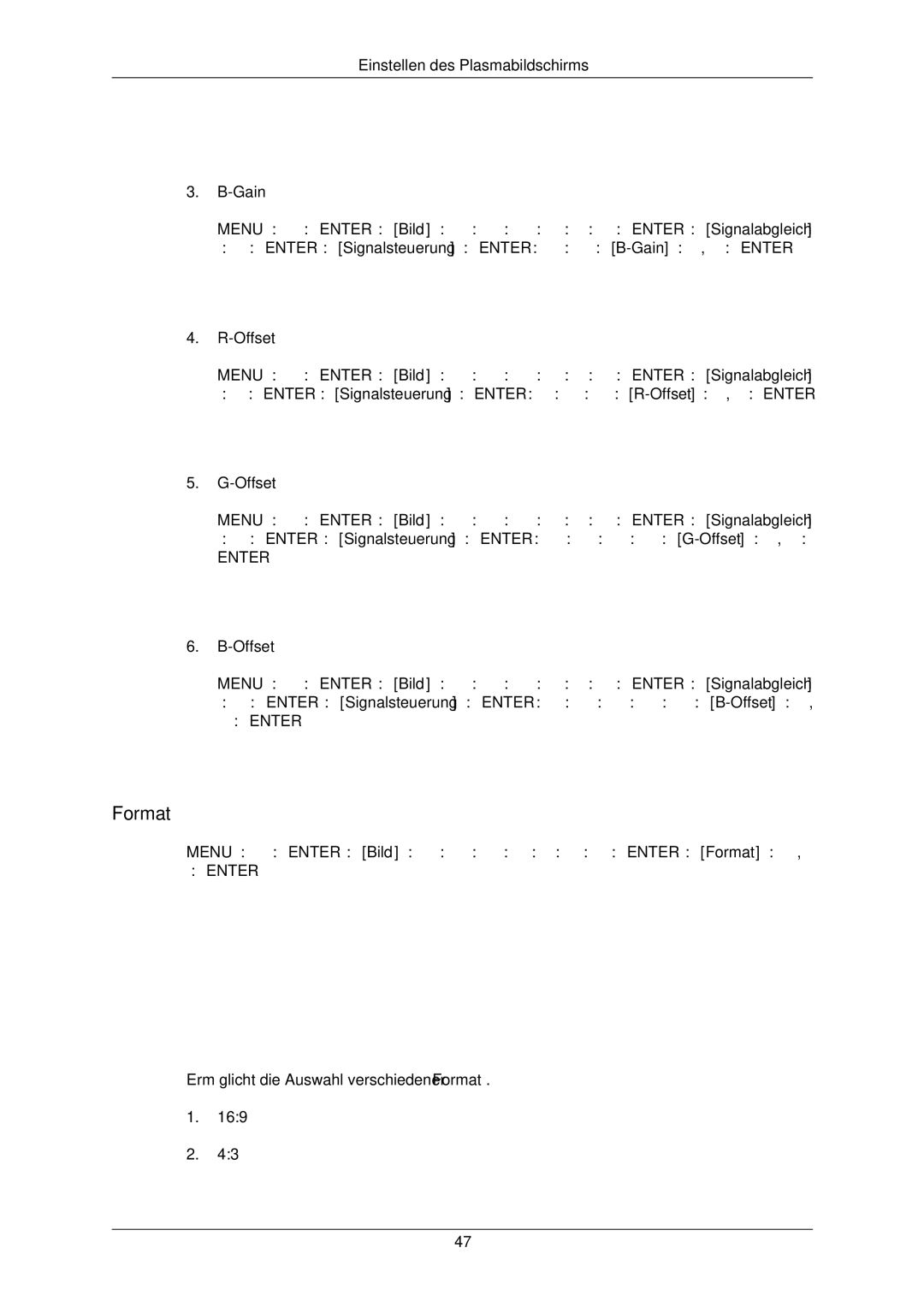 Samsung PH50KLPLBC/EN, PH42KLTLBC/EN, PH42KLPLBC/EN manual Format, Offset 