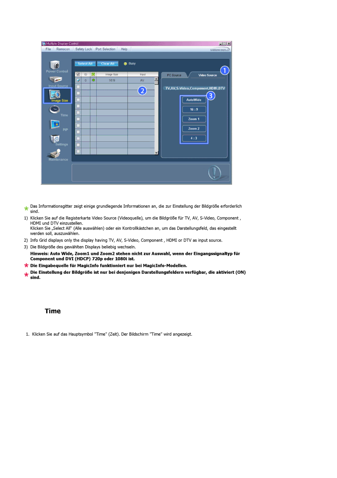 Samsung PH50KLPLBC/EN, PH42KLTLBC/EN, PH42KLPLBC/EN manual Time 