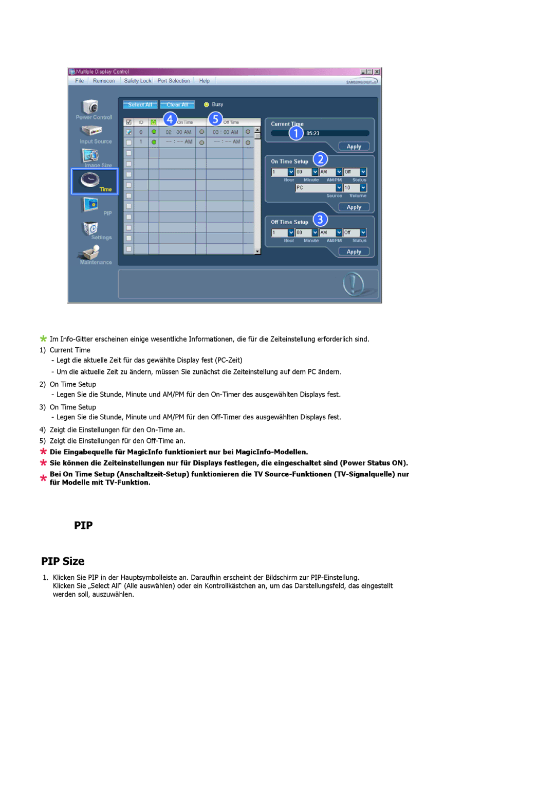 Samsung PH42KLTLBC/EN, PH50KLPLBC/EN, PH42KLPLBC/EN manual Pip, PIP Size 