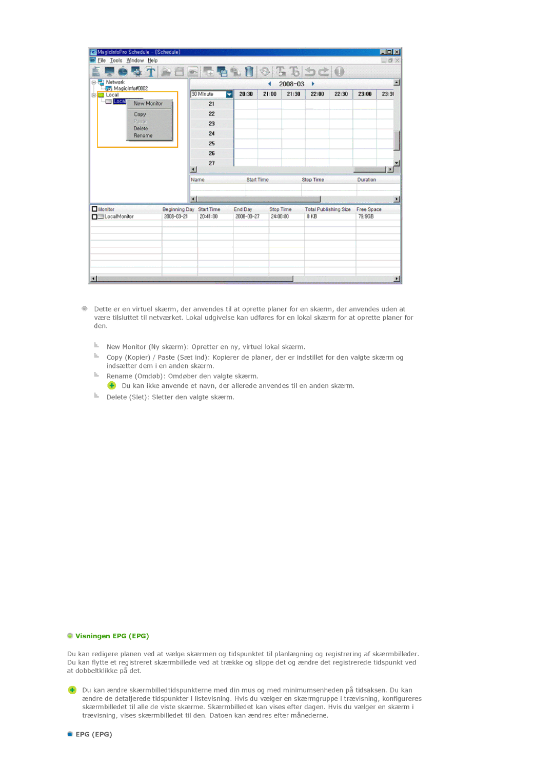 Samsung PH42KLPLBC/EN, PH50KLPLBC/EN, PH50KLTLBC/EN manual Visningen EPG EPG, Epg Epg 