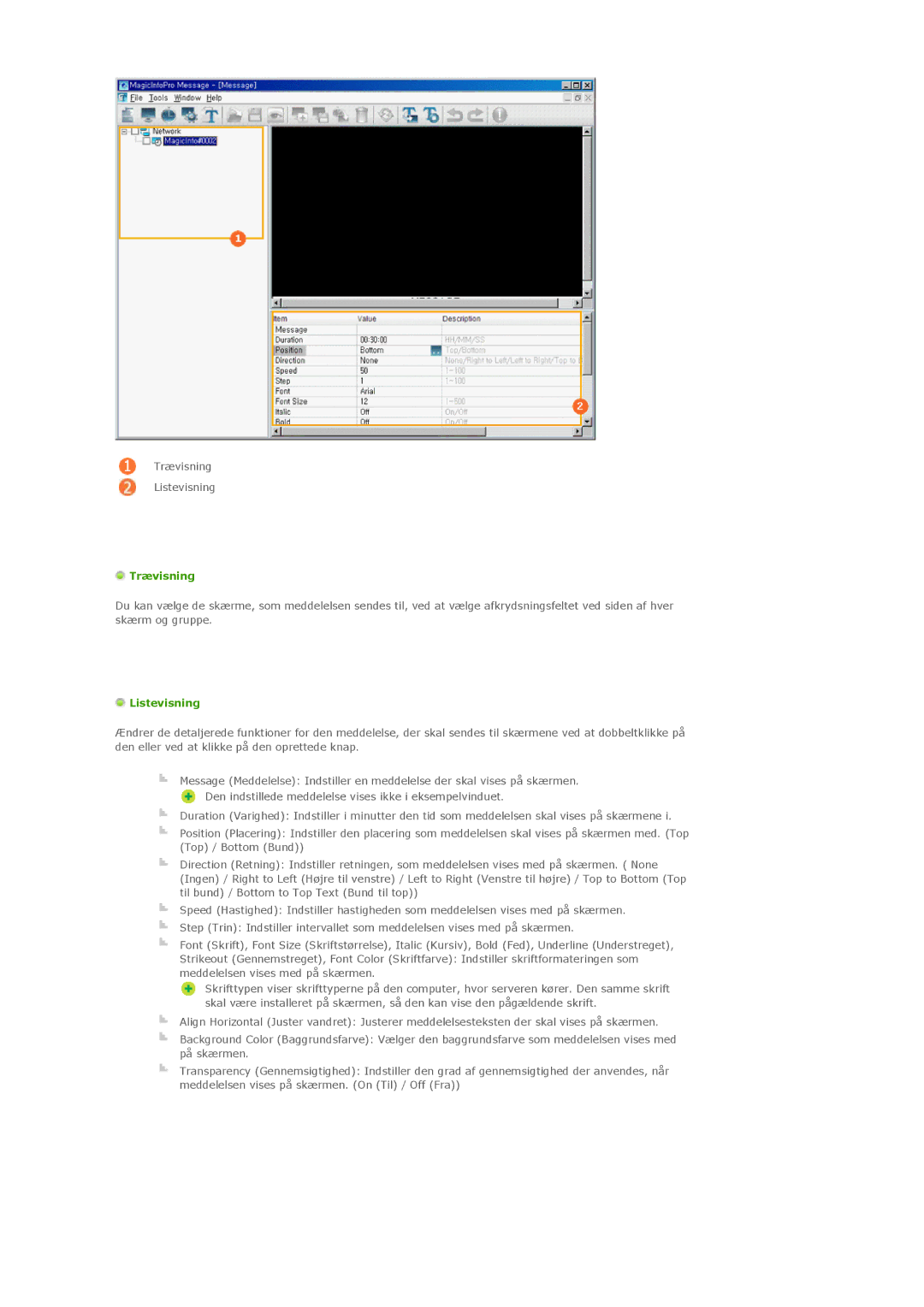 Samsung PH50KLPLBC/EN, PH50KLTLBC/EN, PH42KLPLBC/EN manual Trævisning Listevisning 