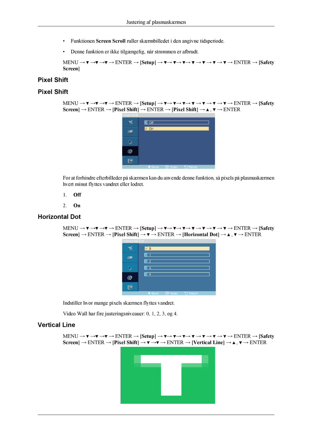 Samsung PH42KLPLBC/EN, PH50KLPLBC/EN, PH50KLTLBC/EN manual Pixel Shift, Horizontal Dot, Vertical Line 