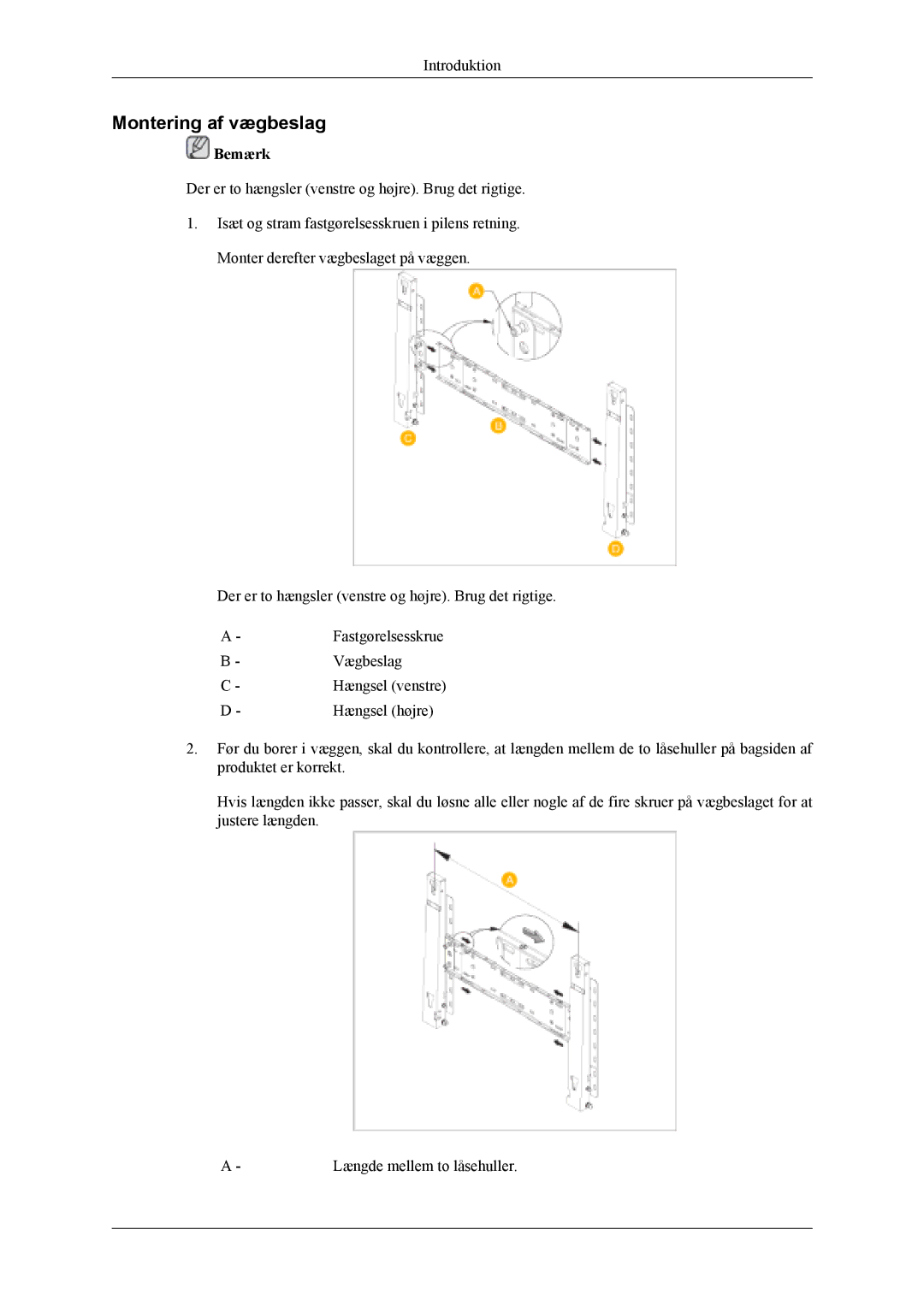 Samsung PH42KLPLBC/EN, PH50KLPLBC/EN, PH50KLTLBC/EN manual Hængsel venstre 