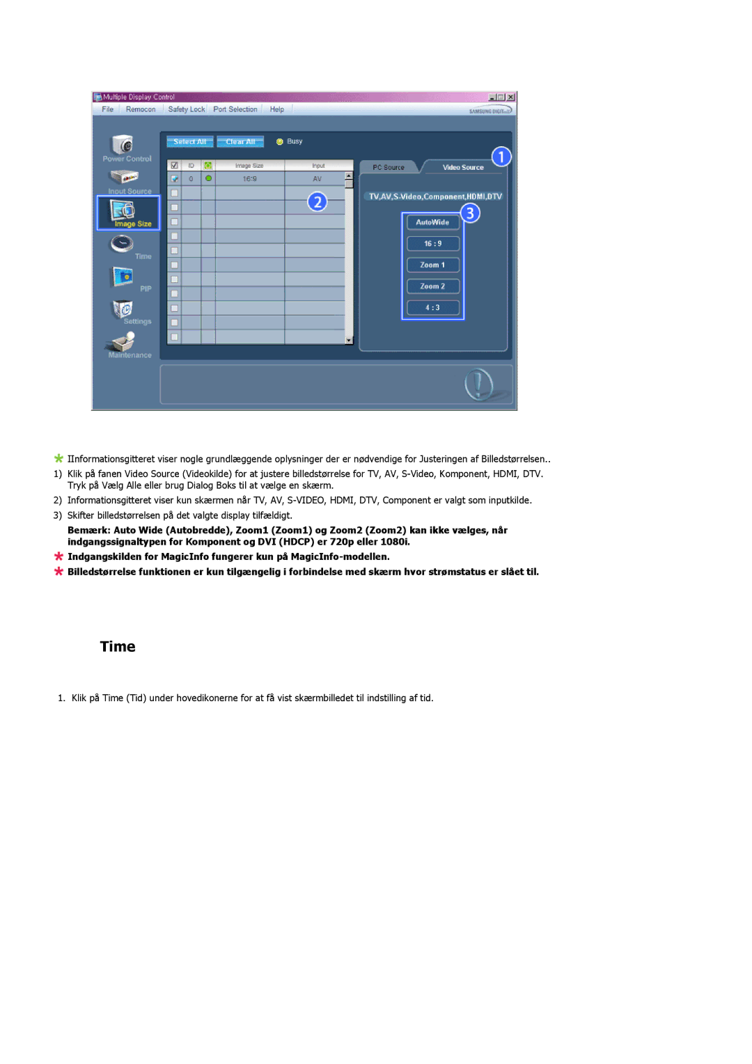 Samsung PH50KLTLBC/EN, PH50KLPLBC/EN, PH42KLPLBC/EN manual Time 