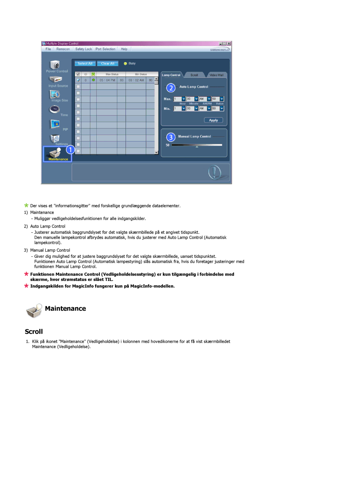 Samsung PH50KLPLBC/EN, PH50KLTLBC/EN, PH42KLPLBC/EN manual Maintenance Scroll 