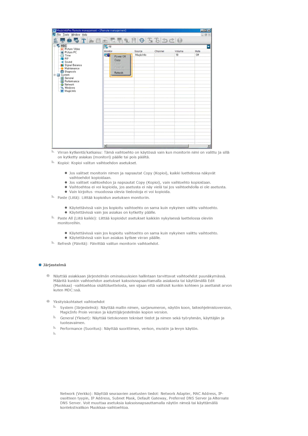 Samsung PH42KLPLBC/EN, PH50KLPLBC/EN, PH50KLTLBC/EN manual Järjestelmä 