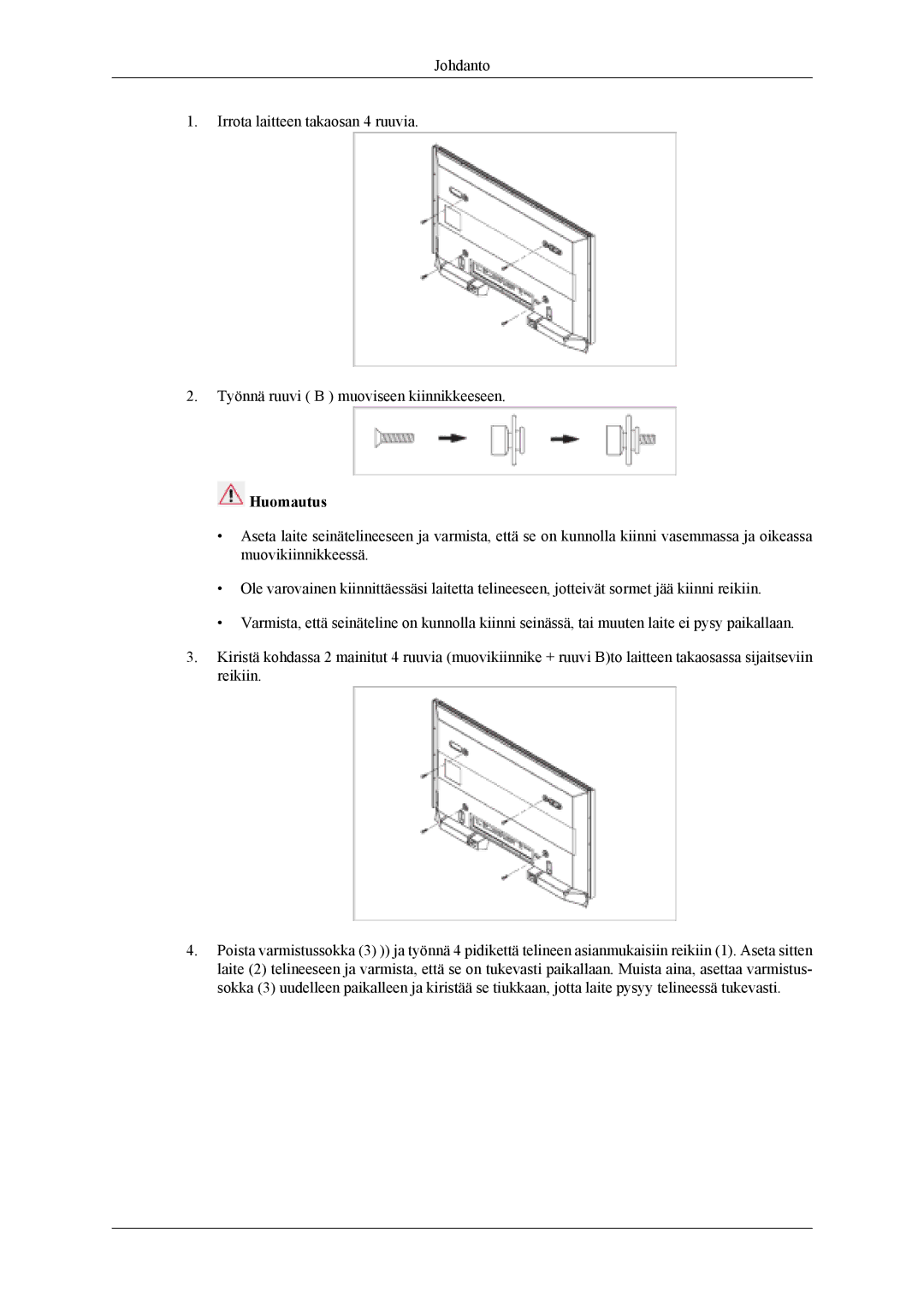 Samsung PH50KLTLBC/EN, PH50KLPLBC/EN, PH42KLPLBC/EN manual Huomautus 