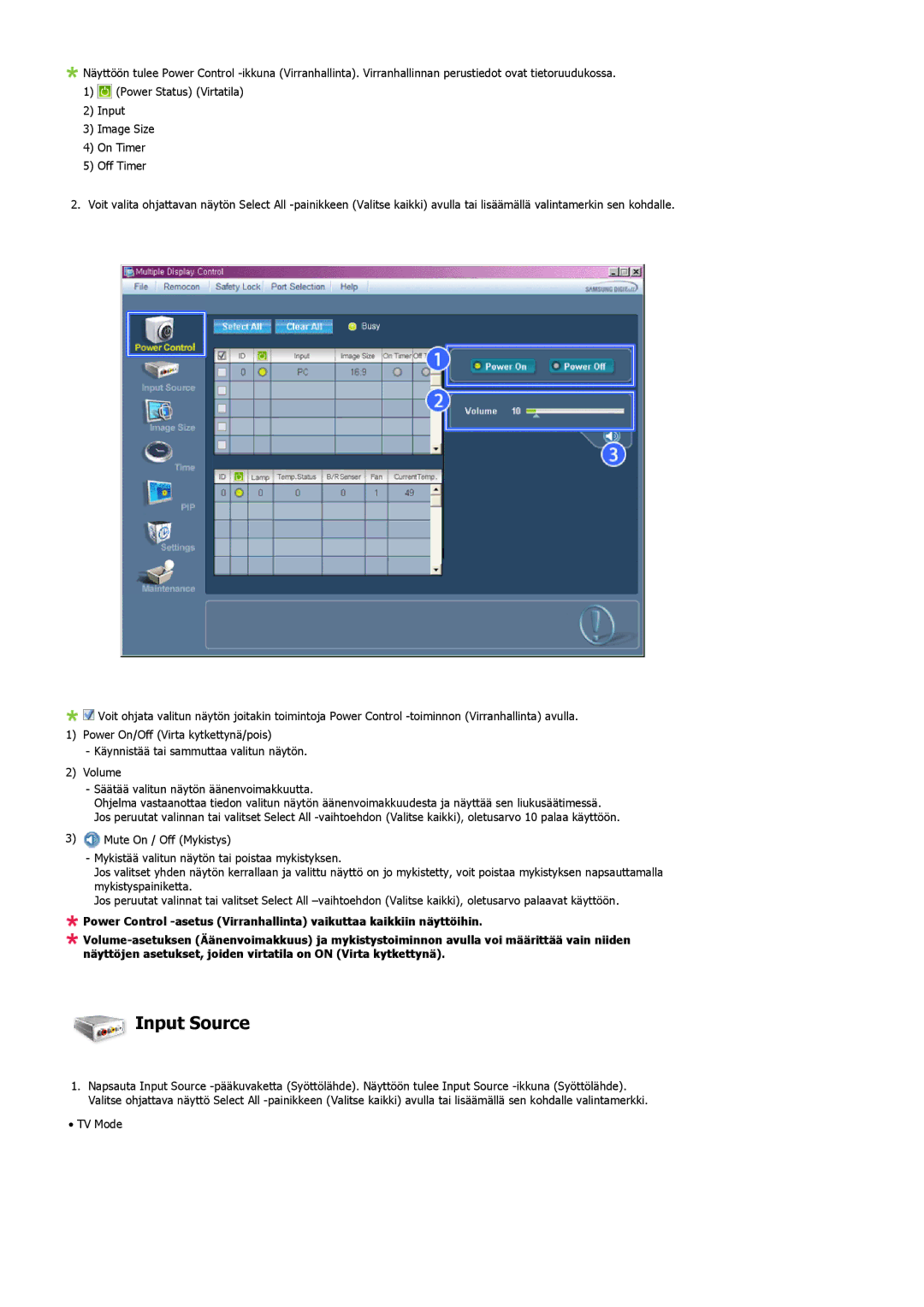 Samsung PH50KLPLBC/EN, PH50KLTLBC/EN, PH42KLPLBC/EN manual Input Source 