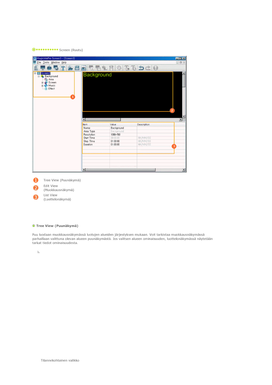 Samsung PH42KLPLBC/EN, PH50KLPLBC/EN, PH50KLTLBC/EN manual Tree View Puunäkymä 