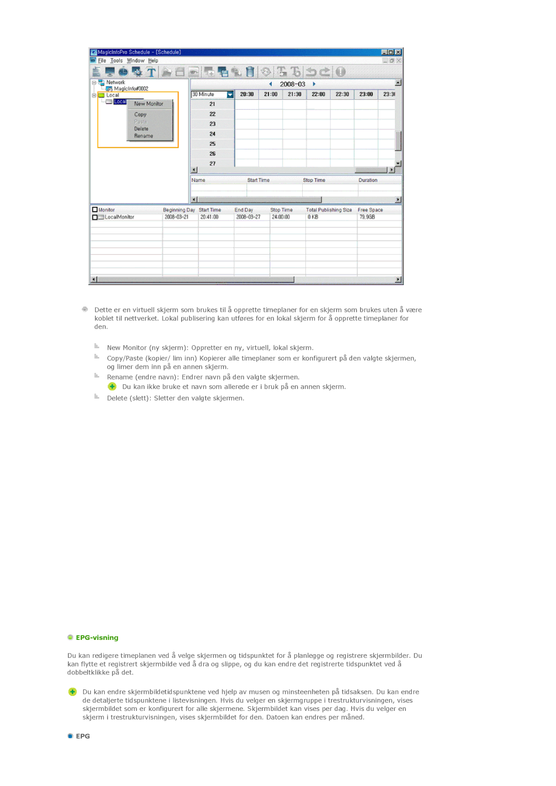 Samsung PH42KLPLBC/EN, PH50KLPLBC/EN, PH50KLTLBC/EN manual EPG-visning, Epg 