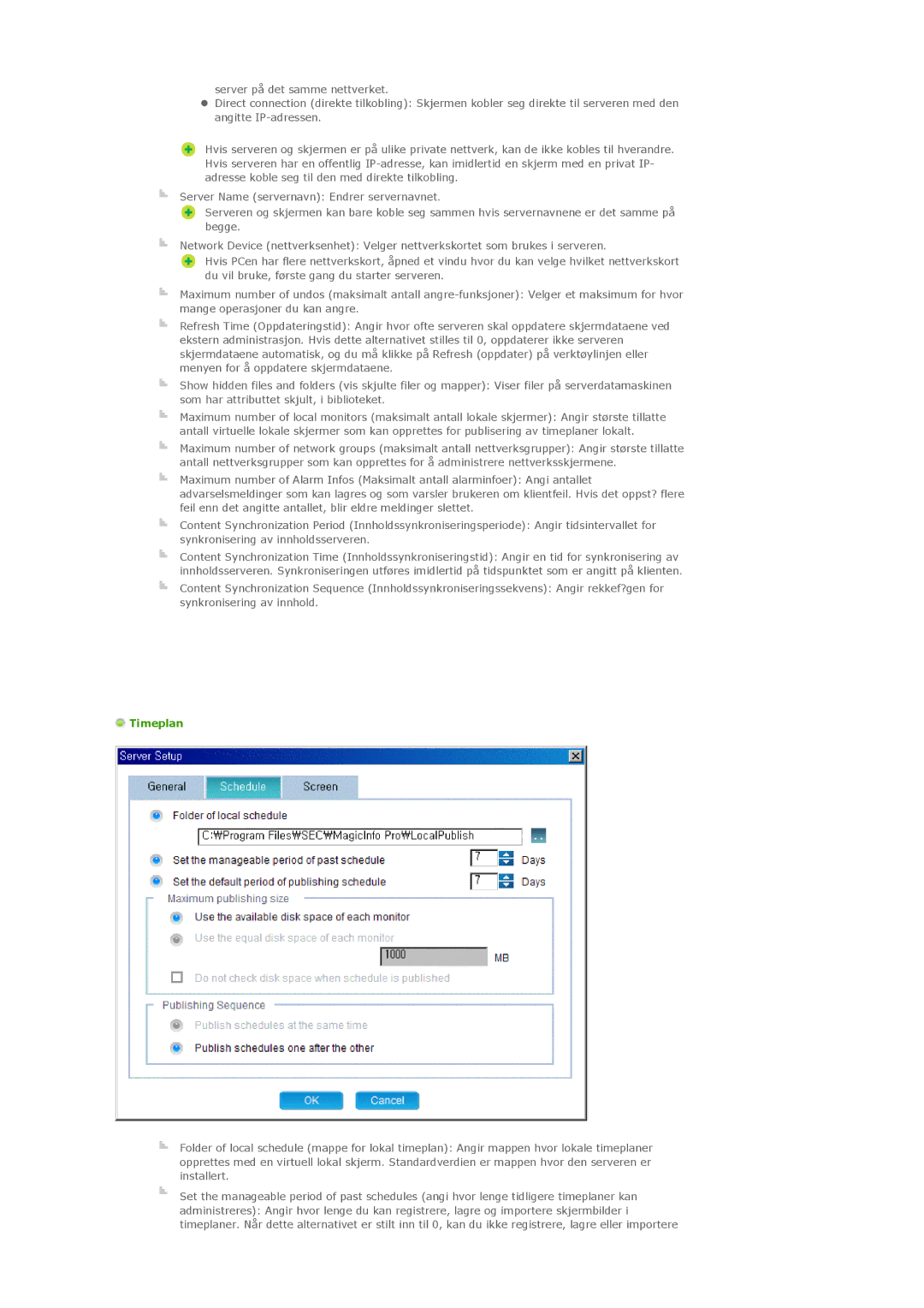 Samsung PH42KLPLBC/EN, PH50KLPLBC/EN, PH50KLTLBC/EN manual Timeplan 