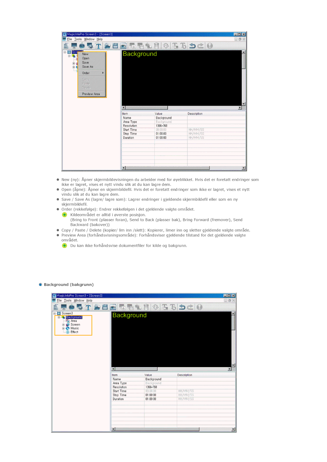 Samsung PH50KLTLBC/EN, PH50KLPLBC/EN, PH42KLPLBC/EN manual Background bakgrunn 