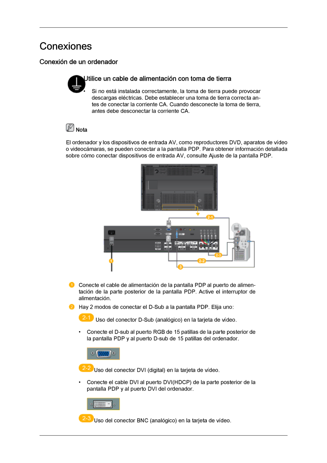 Samsung PH63KPFLBF/EN, PH50KLFLBC/EN, PH50KPFLBF/EN, PH50KPPLBF/EN, PH63KLFLBC/EN, PH63KLFLBC/ZA manual Conexiones 