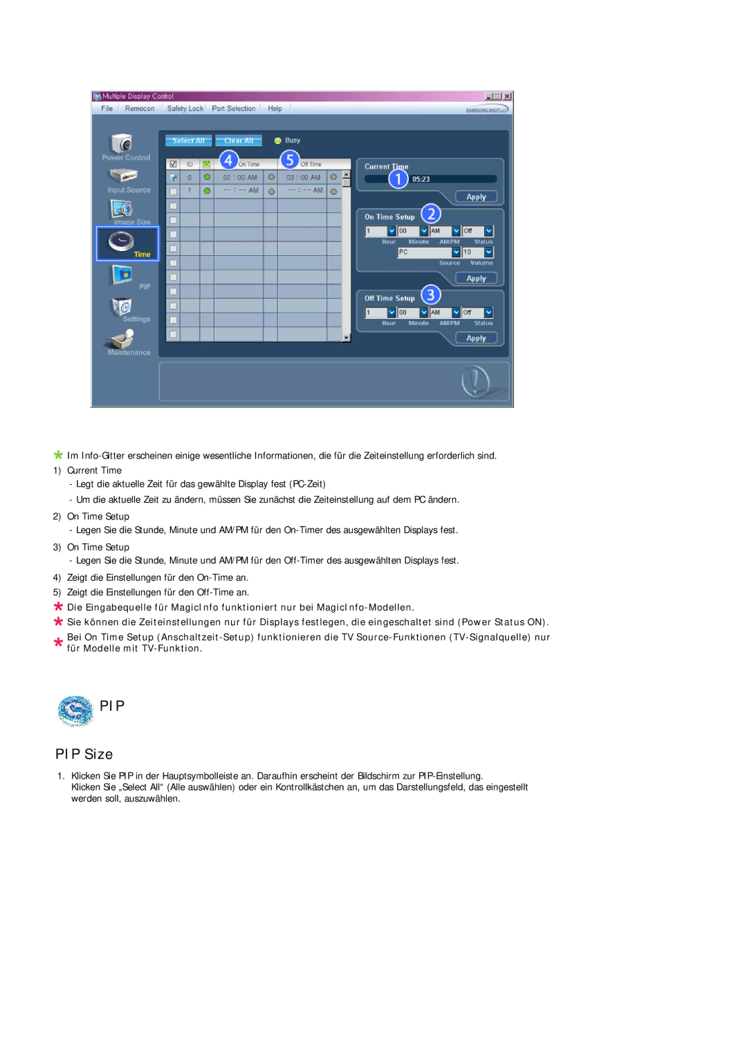 Samsung PH63KPFLBF/EN, PH50KPFLBF/EN, PH50KPPLBF/EN manual Pip, PIP Size 