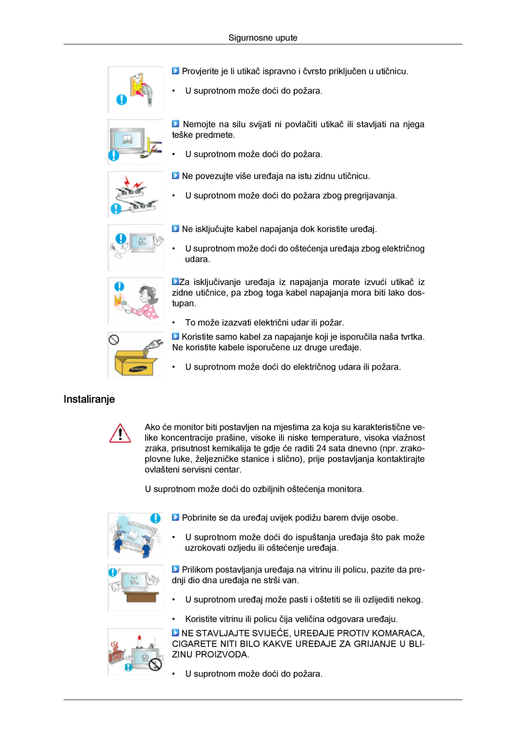 Samsung PH63KPFLBF/EN, PH50KPFLBF/EN, PH50KPPLBF/EN manual Instaliranje 