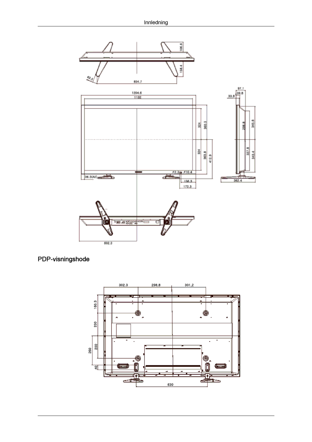 Samsung PH63KPFLBF/EN, PH50KPFLBF/EN manual PDP-visningshode 