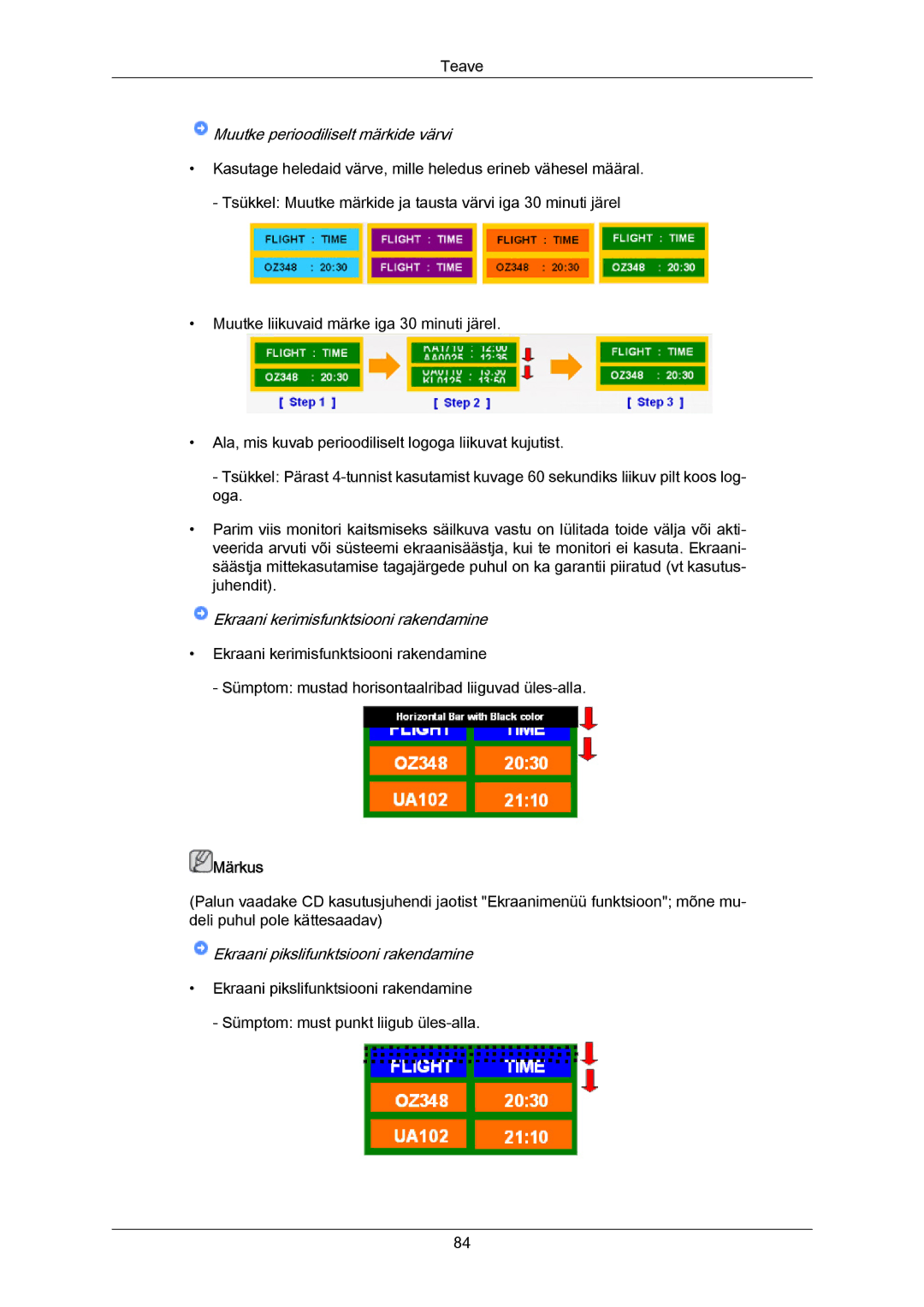 Samsung PH50KPPLBF/EN, PH63KPFLBF/EN manual Ekraani kerimisfunktsiooni rakendamine 