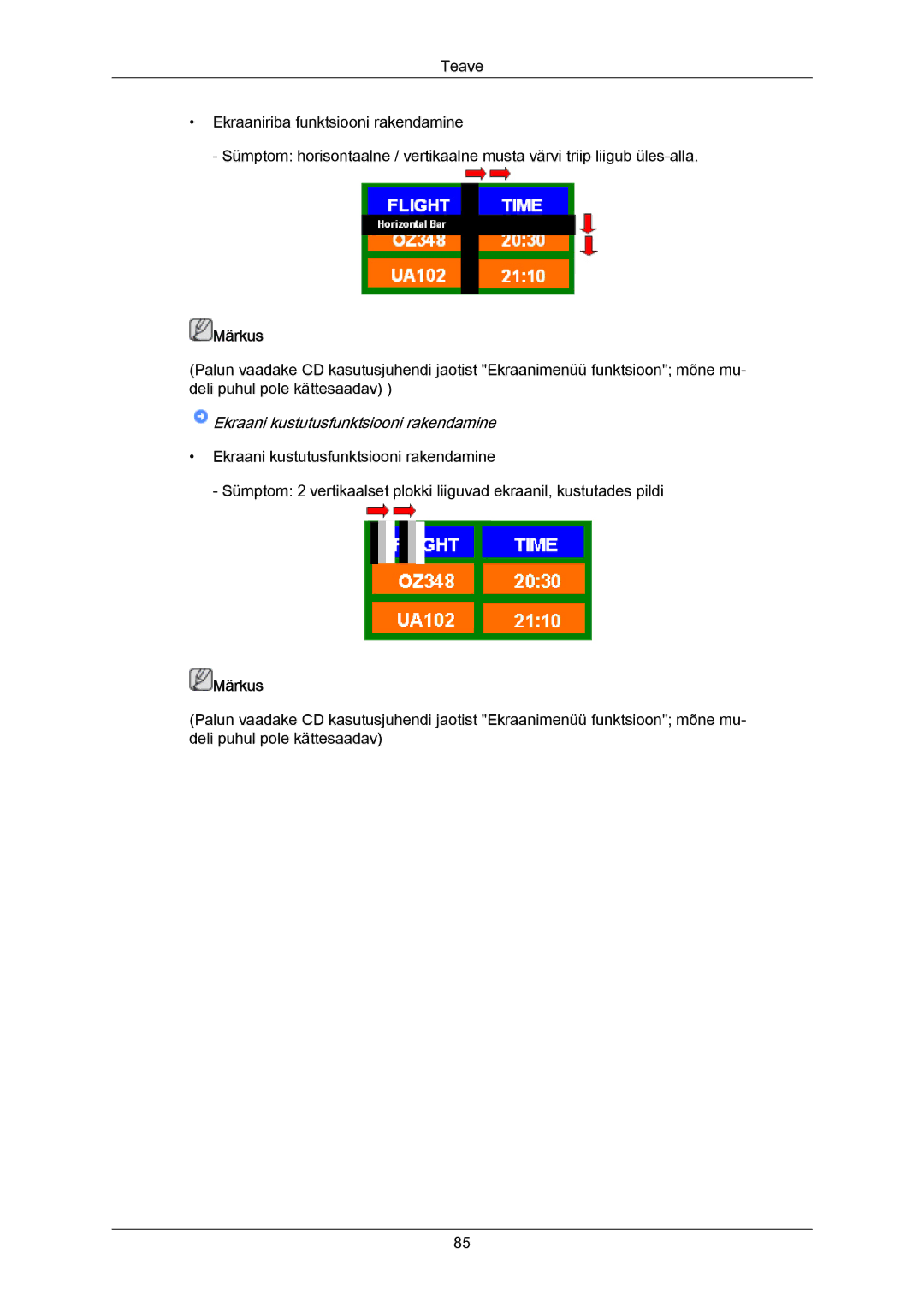 Samsung PH63KPFLBF/EN, PH50KPPLBF/EN manual Ekraani kustutusfunktsiooni rakendamine 