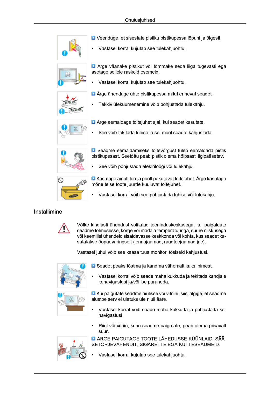 Samsung PH50KPPLBF/EN, PH63KPFLBF/EN manual Installimine 