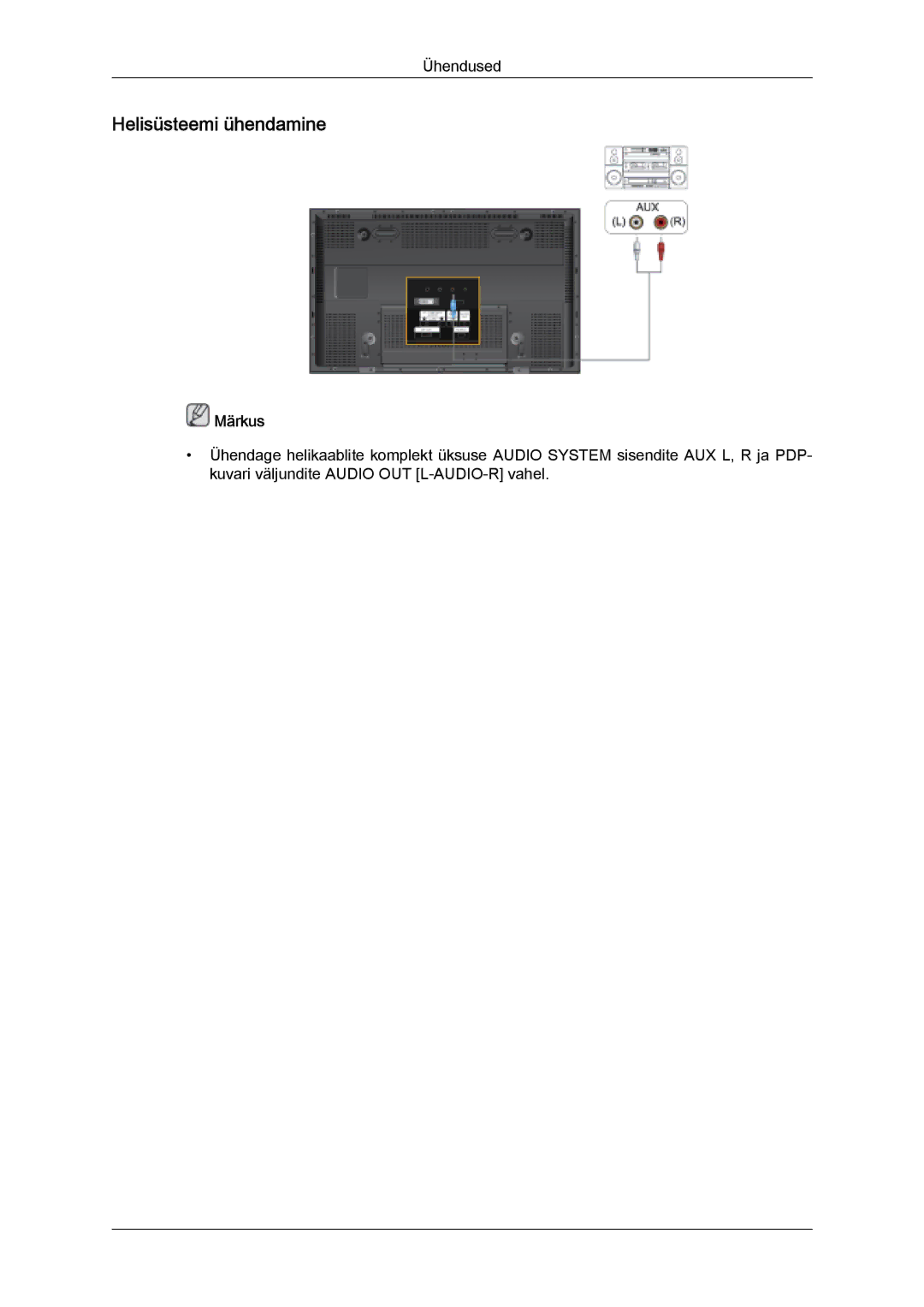 Samsung PH50KPPLBF/EN, PH63KPFLBF/EN manual Helisüsteemi ühendamine 