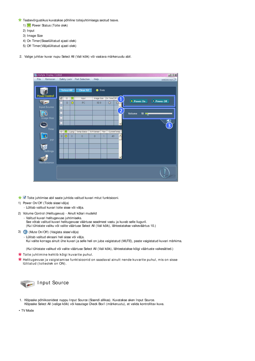 Samsung PH50KPPLBF/EN, PH63KPFLBF/EN manual Input Source 