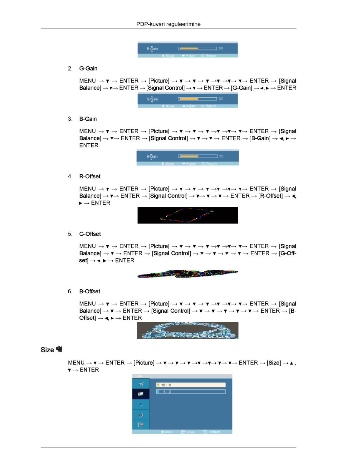 Samsung PH63KPFLBF/EN, PH50KPPLBF/EN manual Size, Offset 