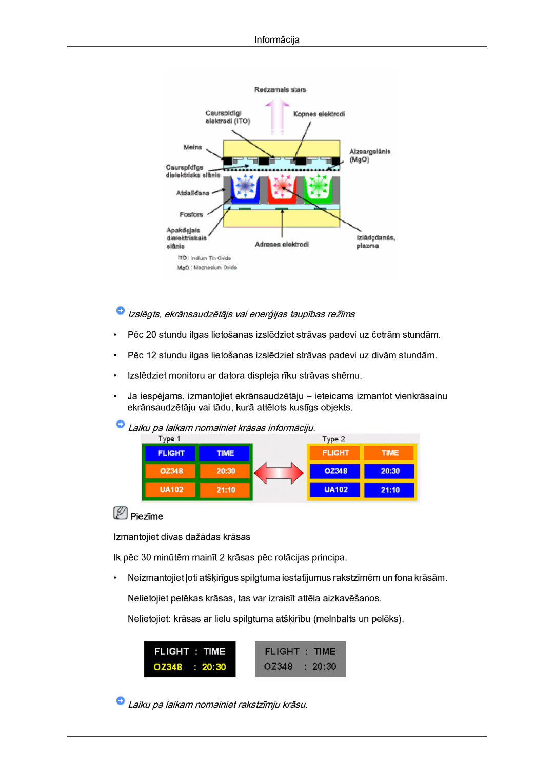 Samsung PH63KPFLBF/EN, PH50KPPLBF/EN manual Laiku pa laikam nomainiet krāsas informāciju 