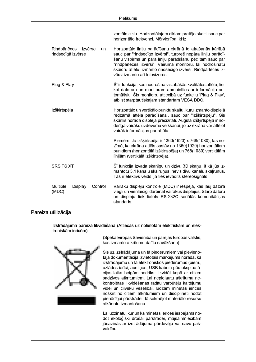 Samsung PH50KPPLBF/EN, PH63KPFLBF/EN manual Pareiza utilizācija, Srs Ts Xt 