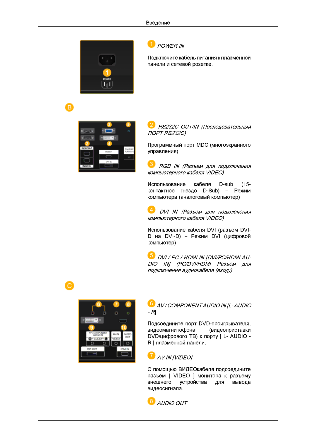 Samsung PH50KPPLBF/EN, PH63KPFLBF/EN manual Audio OUT 