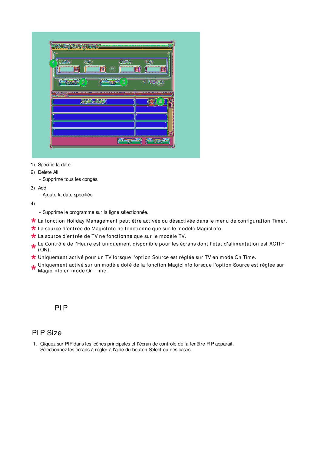 Samsung PH50KPPLBF/EN, PH63KRFLBX/EN, PH63KPFLBF/EN, PH50KRPLBF/EN, PH63KRFLBF/EN manual Pip, PIP Size 