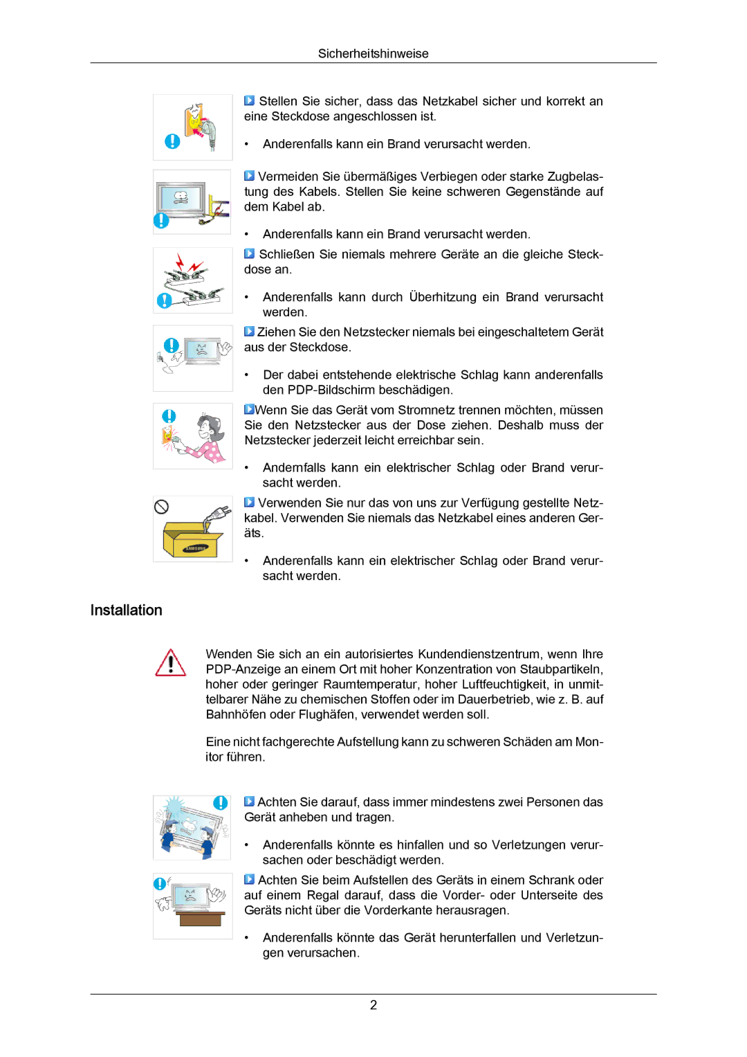 Samsung PH50KPPLBF/EN, PH63KRFLBX/EN, PH63KPFLBF/EN, PH50KRPLBF/EN, PH63KRFLBF/EN manual Installation 