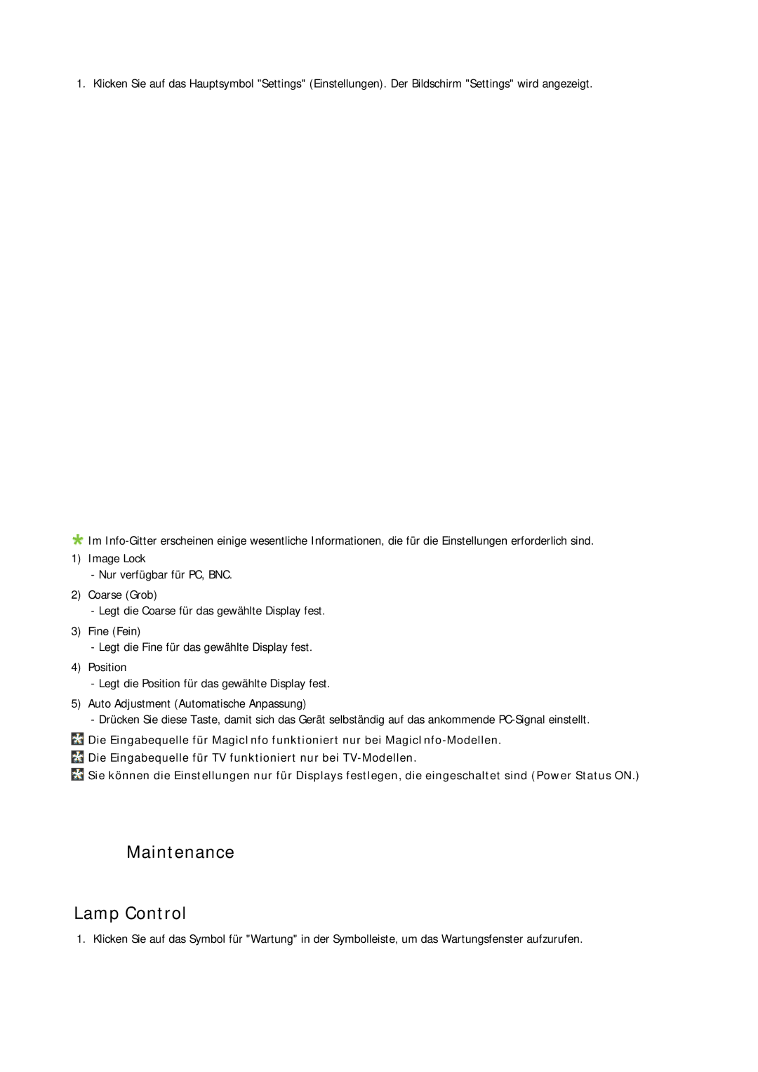 Samsung PH63KRFLBX/EN, PH63KPFLBF/EN, PH50KRPLBF/EN, PH50KPPLBF/EN, PH63KRFLBF/EN manual Maintenance Lamp Control 