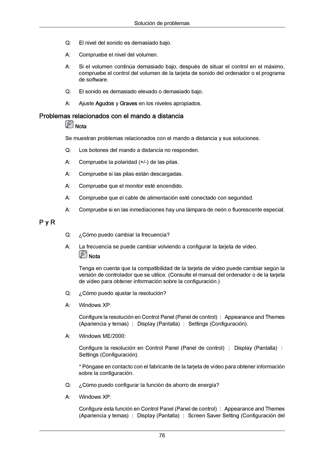 Samsung PH50KPPLBF/EN, PH63KRFLBX/EN, PH63KPFLBF/EN, PH50KRPLBF/EN manual Problemas relacionados con el mando a distancia 