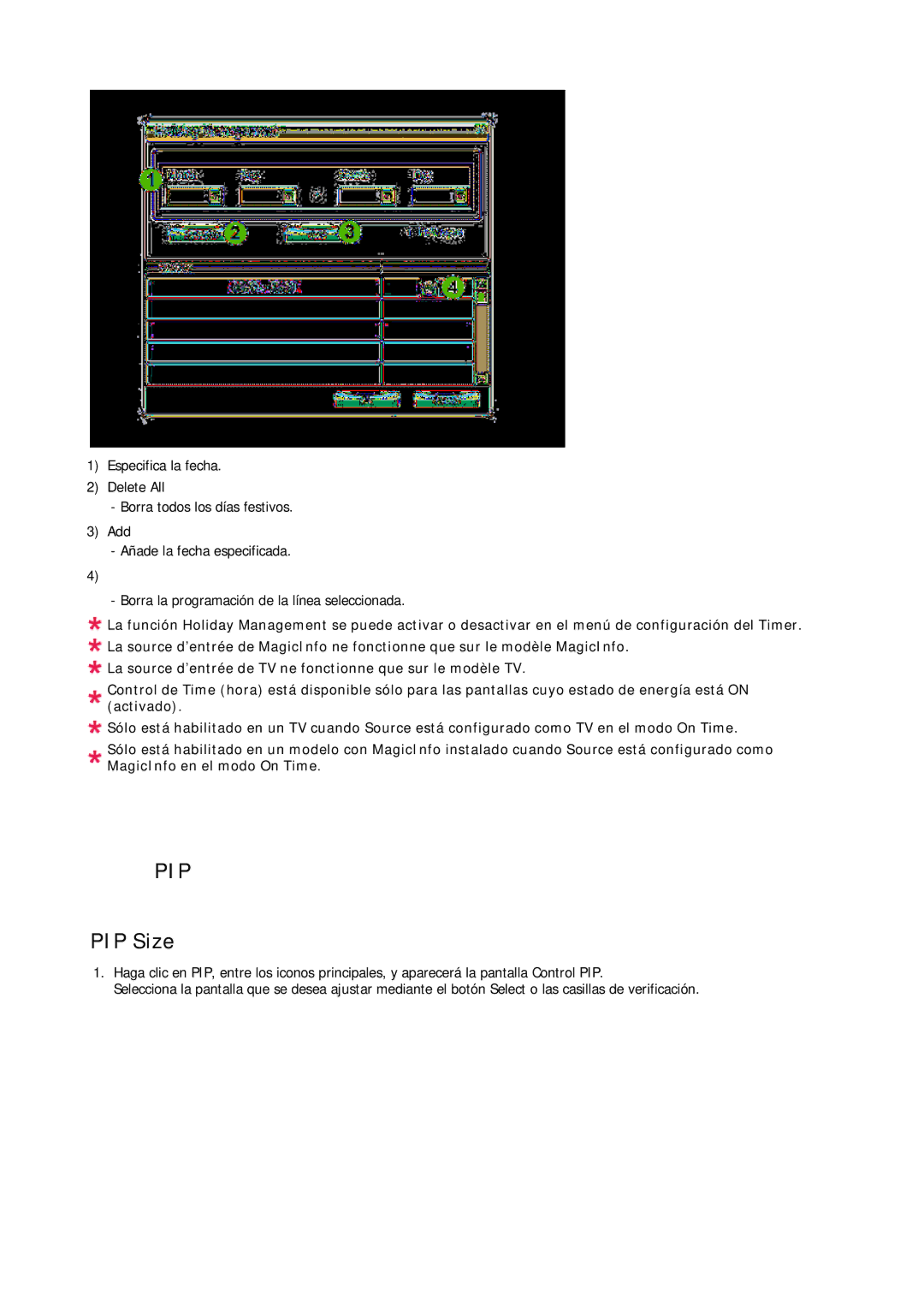 Samsung PH50KRPLBF/EN, PH63KRFLBX/EN, PH63KPFLBF/EN, PH50KPPLBF/EN, PH63KRFLBF/EN manual Pip, PIP Size 