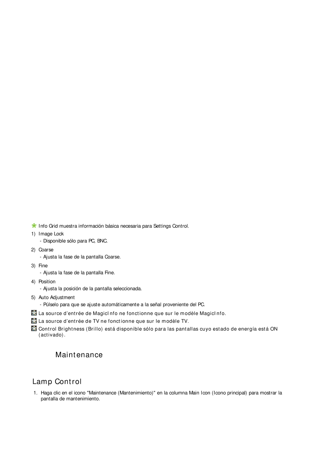 Samsung PH63KRFLBF/EN, PH63KRFLBX/EN, PH63KPFLBF/EN, PH50KRPLBF/EN, PH50KPPLBF/EN manual Maintenance Lamp Control 