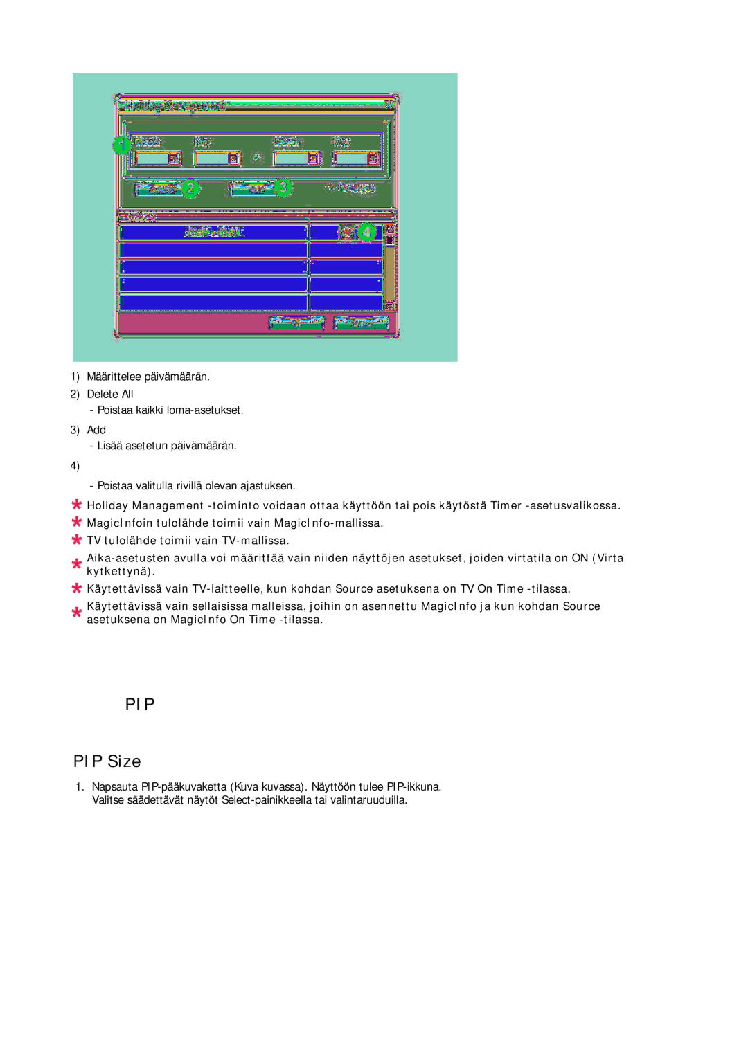 Samsung PH63KPFLBF/EN, PH63KRFLBX/EN, PH63KRFLBF/EN manual Pip, PIP Size 