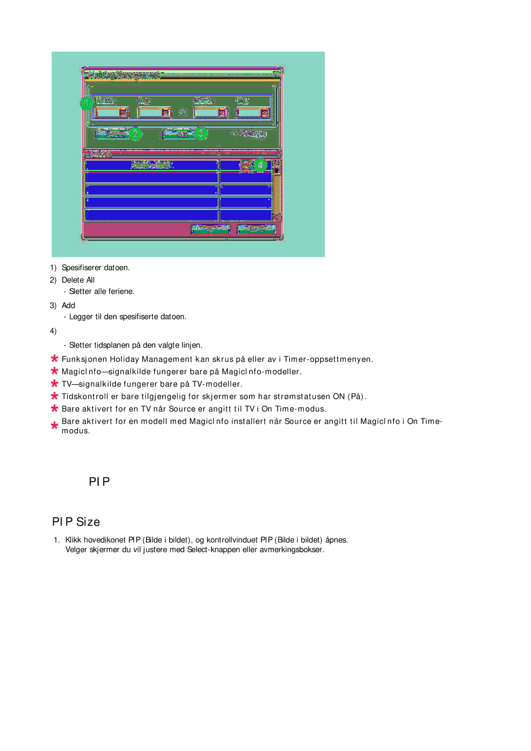 Samsung PH63KPFLBF/EN, PH63KRFLBX/EN, PH63KRFLBF/EN manual Pip, PIP Size 