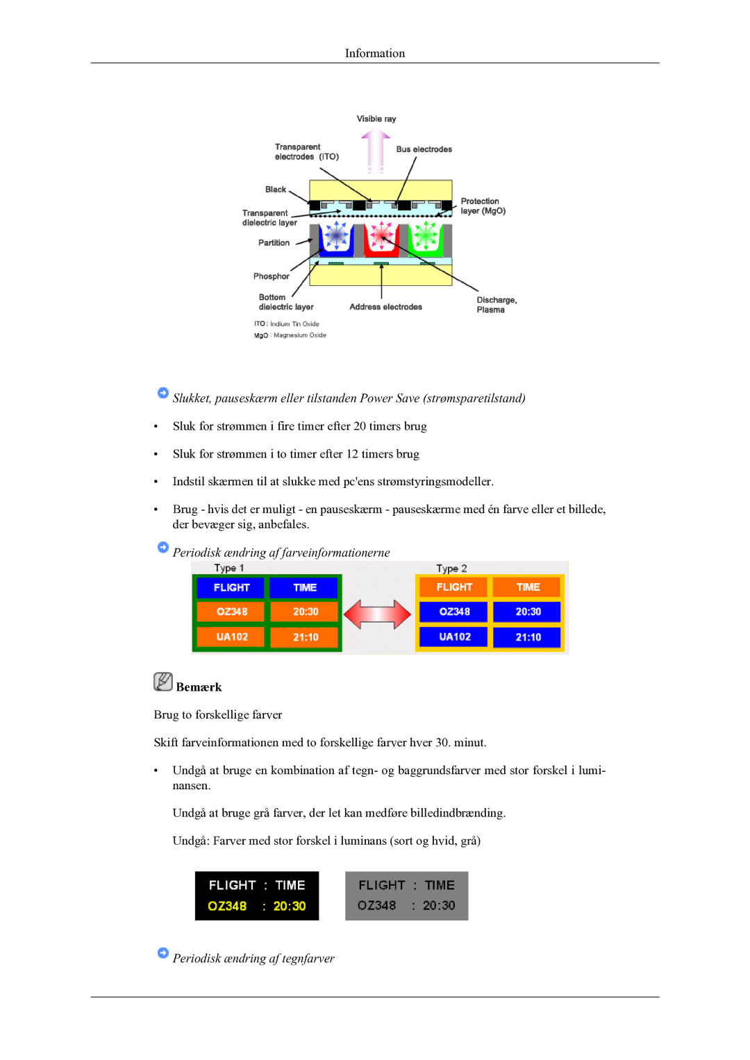 Samsung PH64KRPMBF/EN manual Periodisk ændring af farveinformationerne 