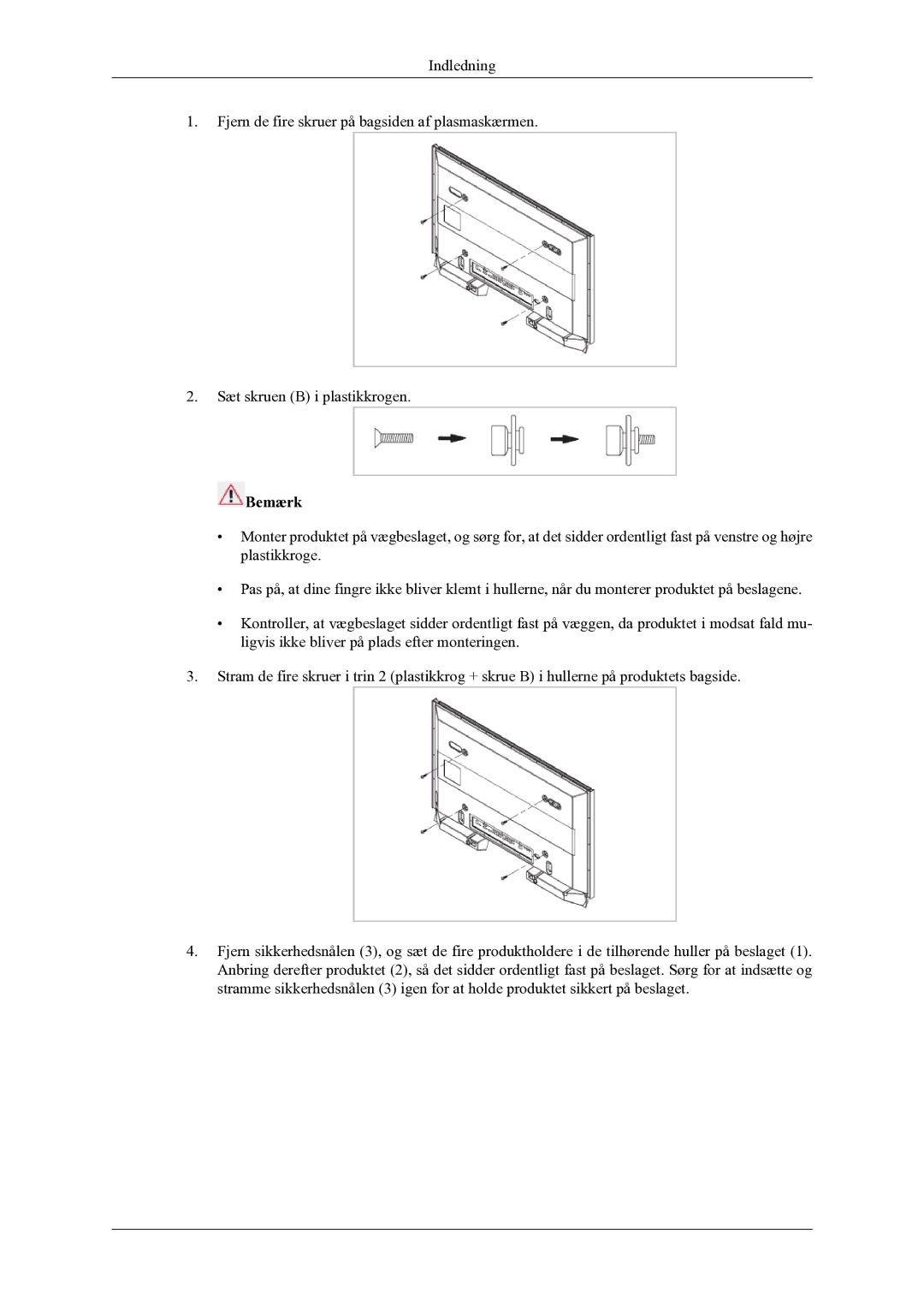 Samsung PH64KRPMBF/EN manual Bemærk 