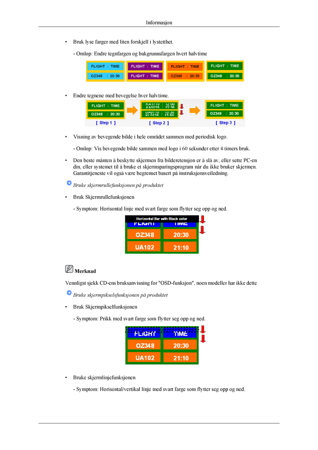 Samsung PH64KRPMBF/EN manual Bruke skjermrullefunksjonen på produktet 