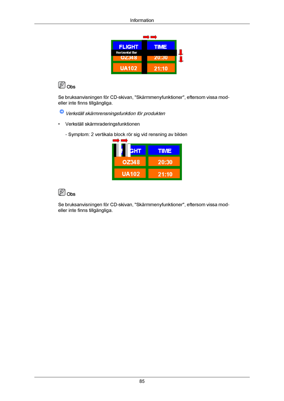 Samsung PH64KRPMBF/EN manual Verkställ skärmrensningsfunktion för produkten 