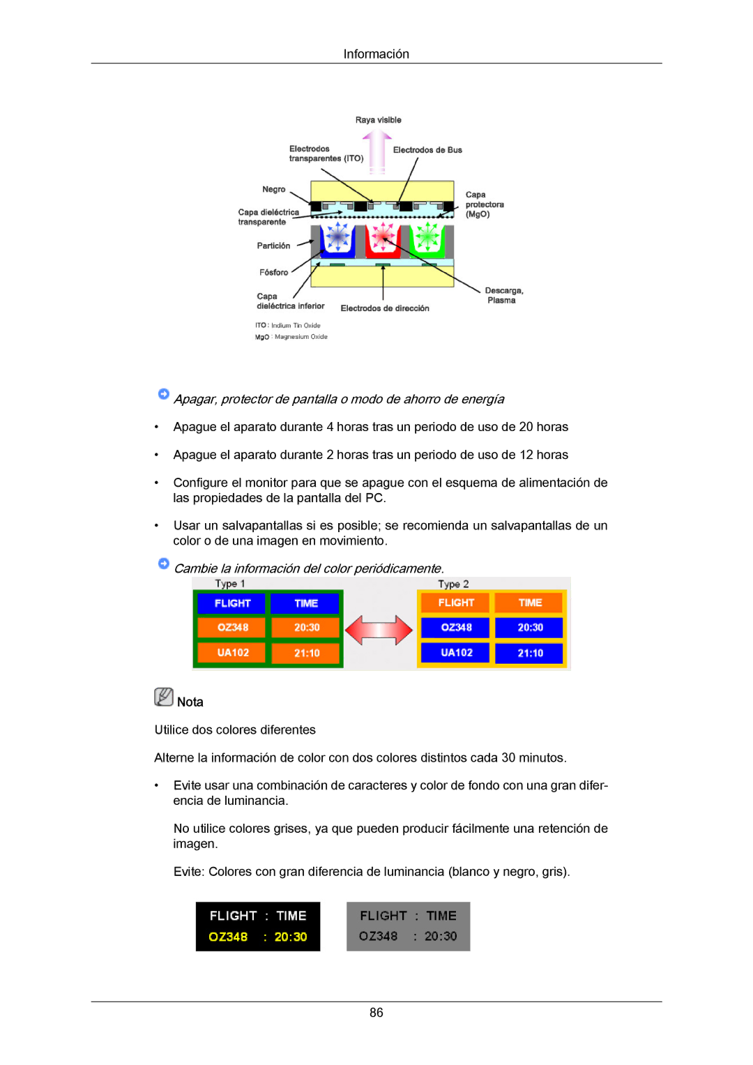 Samsung PH64KRPMBF/EN, PH64KRRMBF/EN manual Cambie la información del color periódicamente 