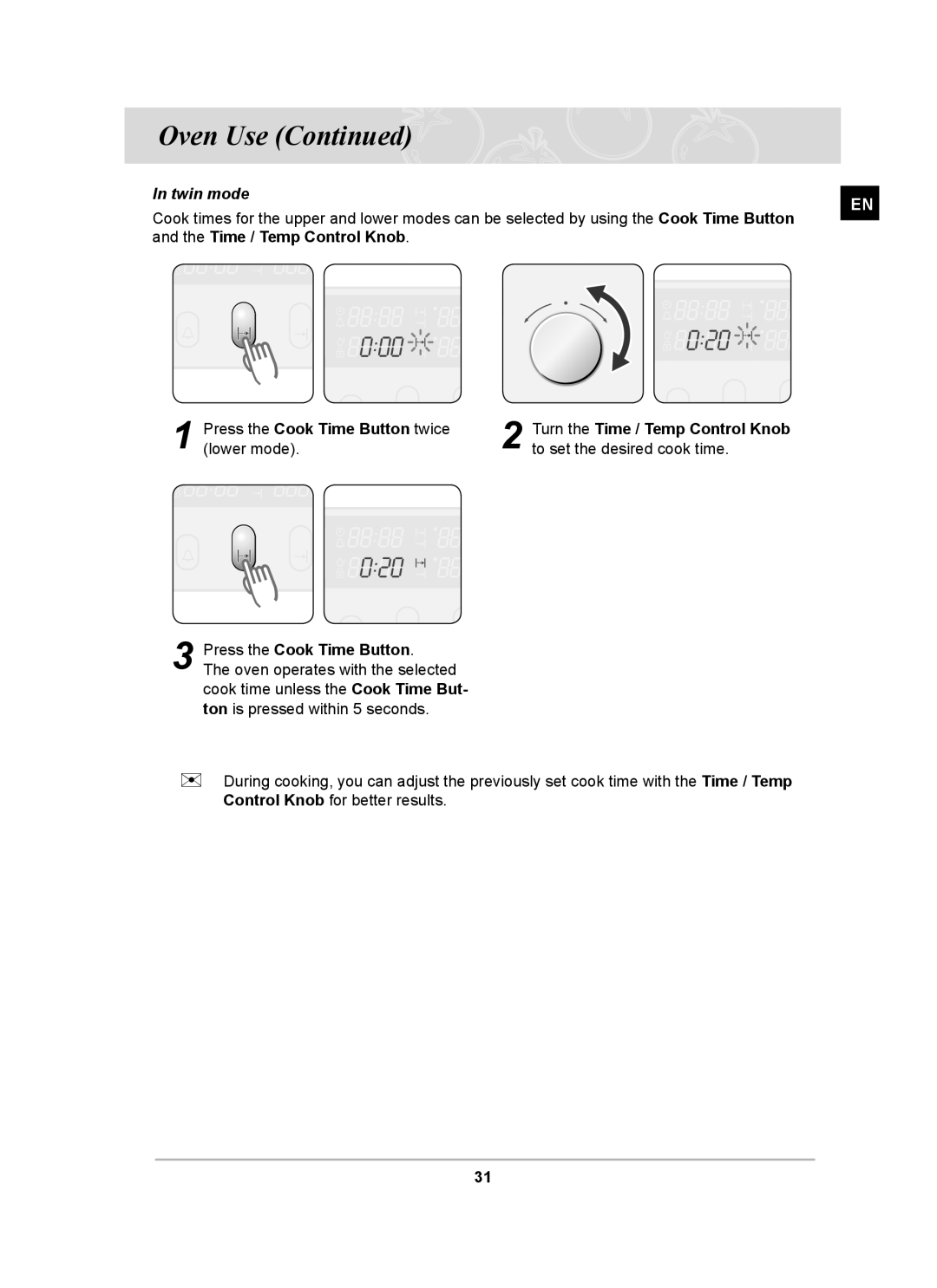 Samsung PKG004/XEH manual Oven Use 