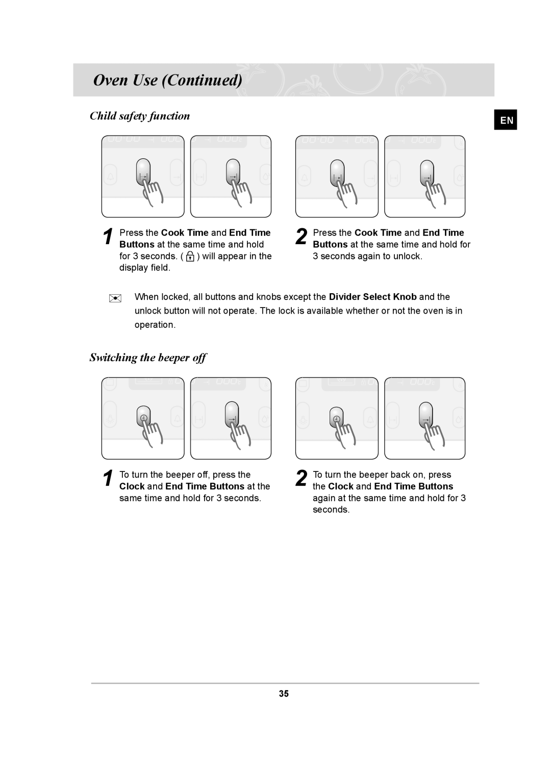 Samsung PKG004/XEH manual Child safety function, Switching the beeper off 